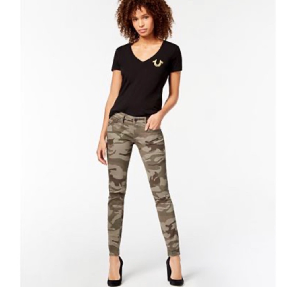 True Religion Casey Camo Super Skinny Jean 28